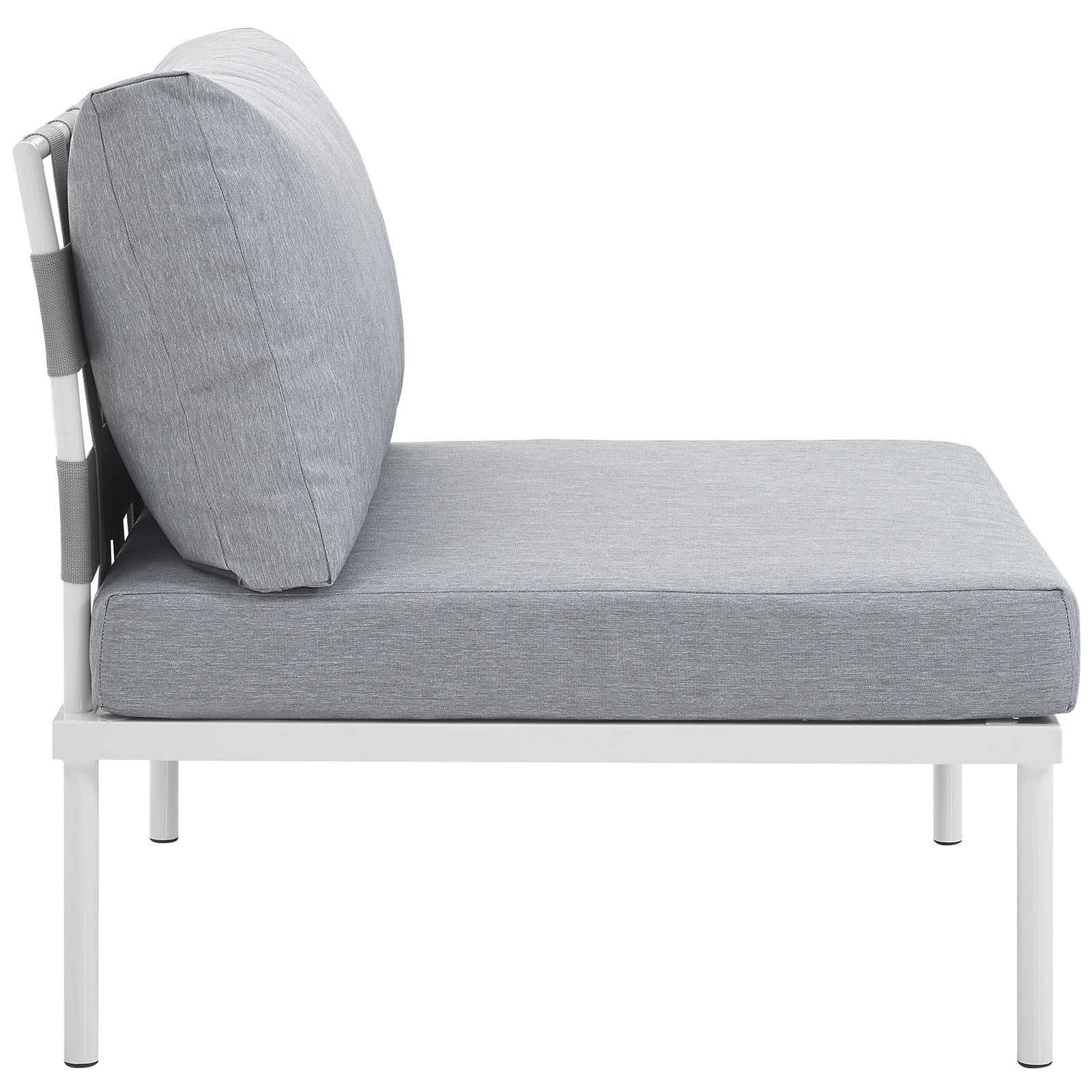 White Gray Armless Outdoor Patio Aluminum Chair K9926