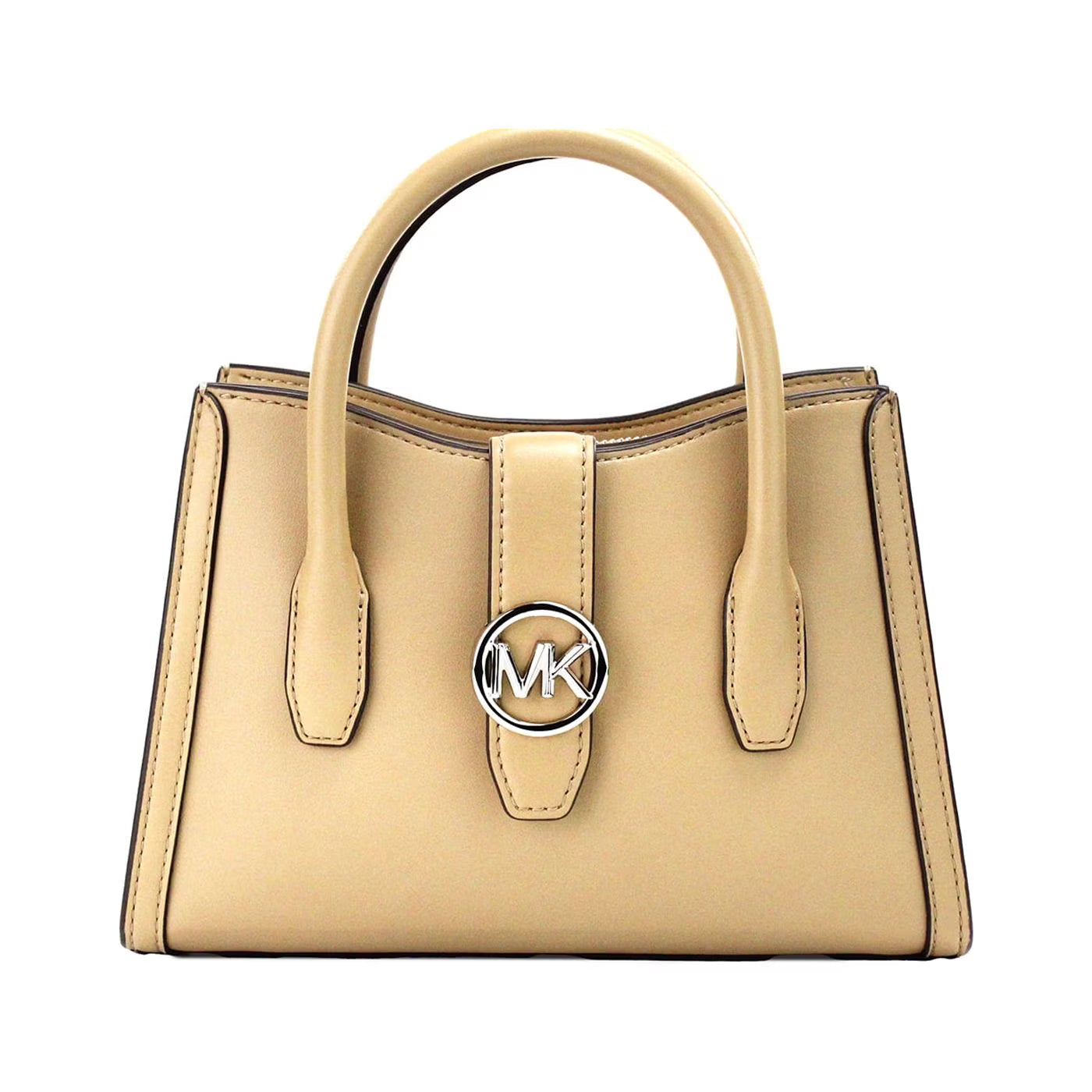 Camel Faux Leather Satchel Crossbody Bag Q3660