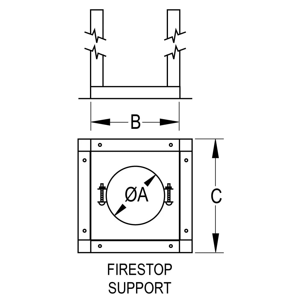 8 in. Type B Round Gas Vent Pipe Square - Aluminum X195