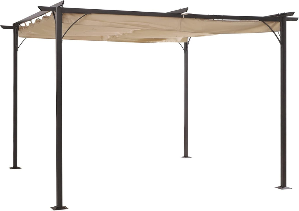 11.5' x 11.5' Retractable Patio Gazebo with Steel Frame T3076