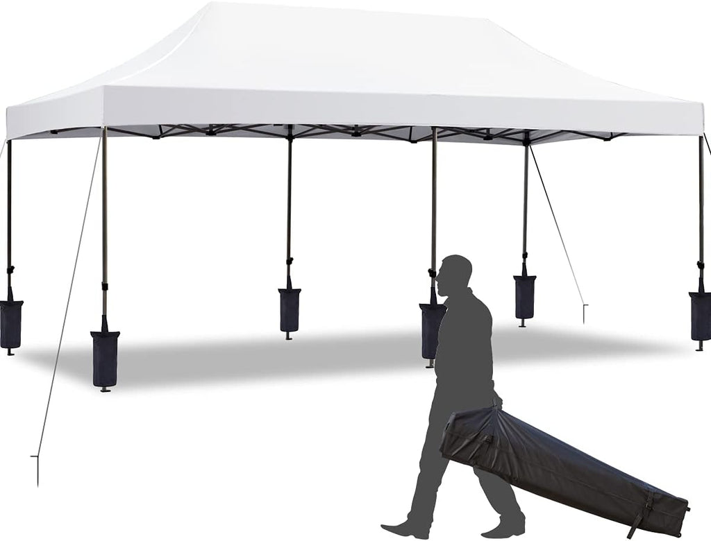 10' x 20' Pop Up Canopy Tent with Roller Bag, 6 Sand Bags V80427