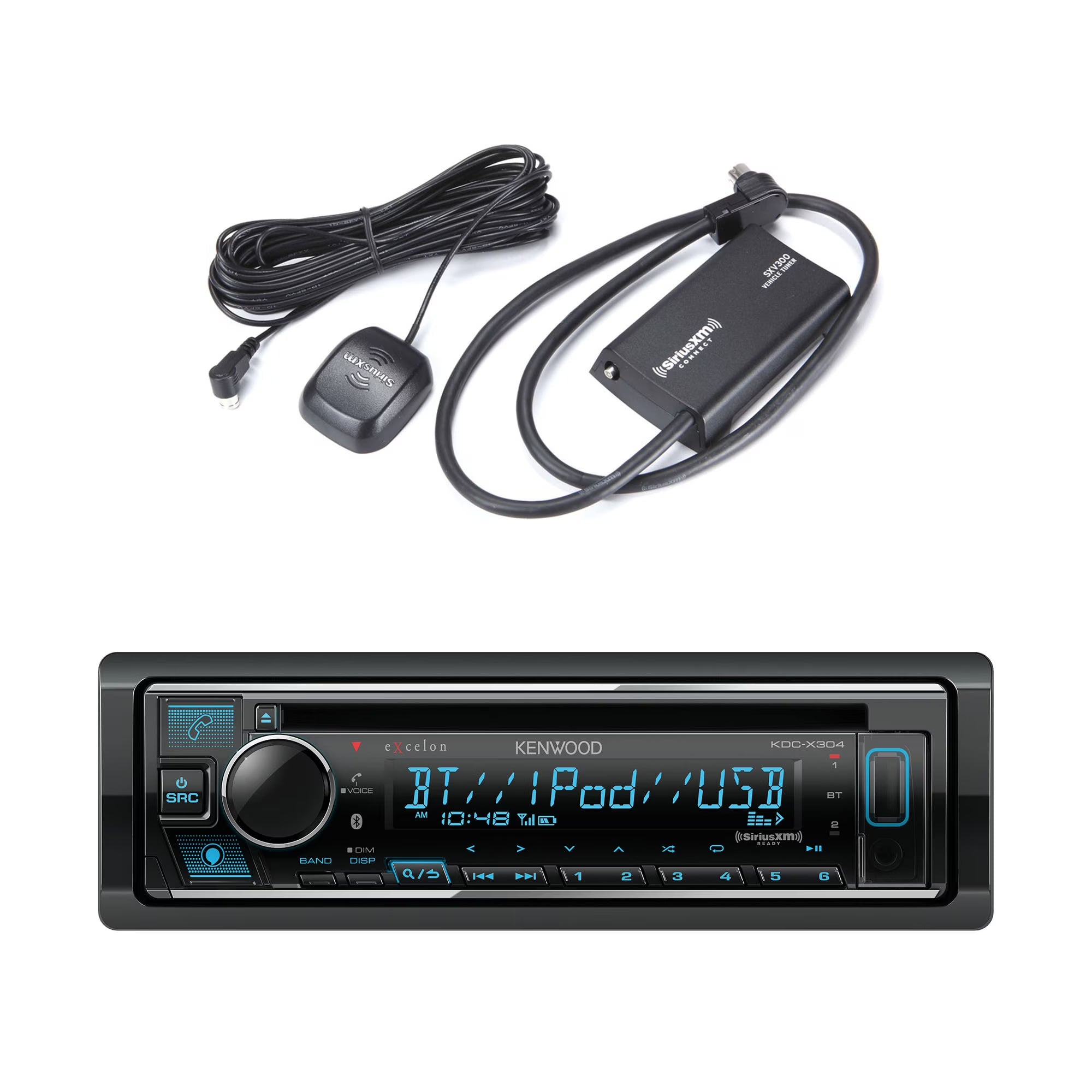 Bluetooth Single DIN CD Receiver with SiriusXM Tuner K764