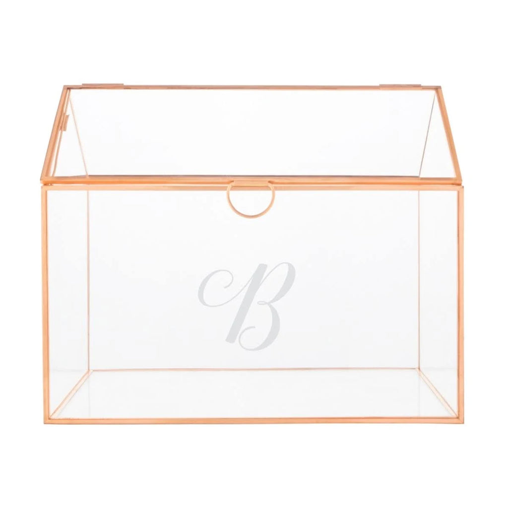 Rose Gold Glass Terrarium Card Holder B333