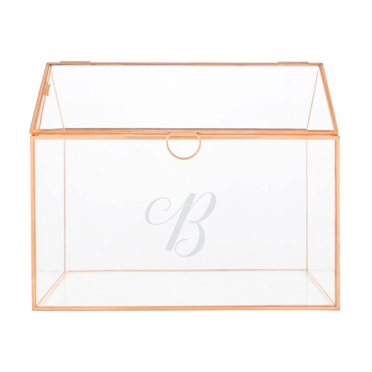 Rose Gold Glass Terrarium Card Holder B333