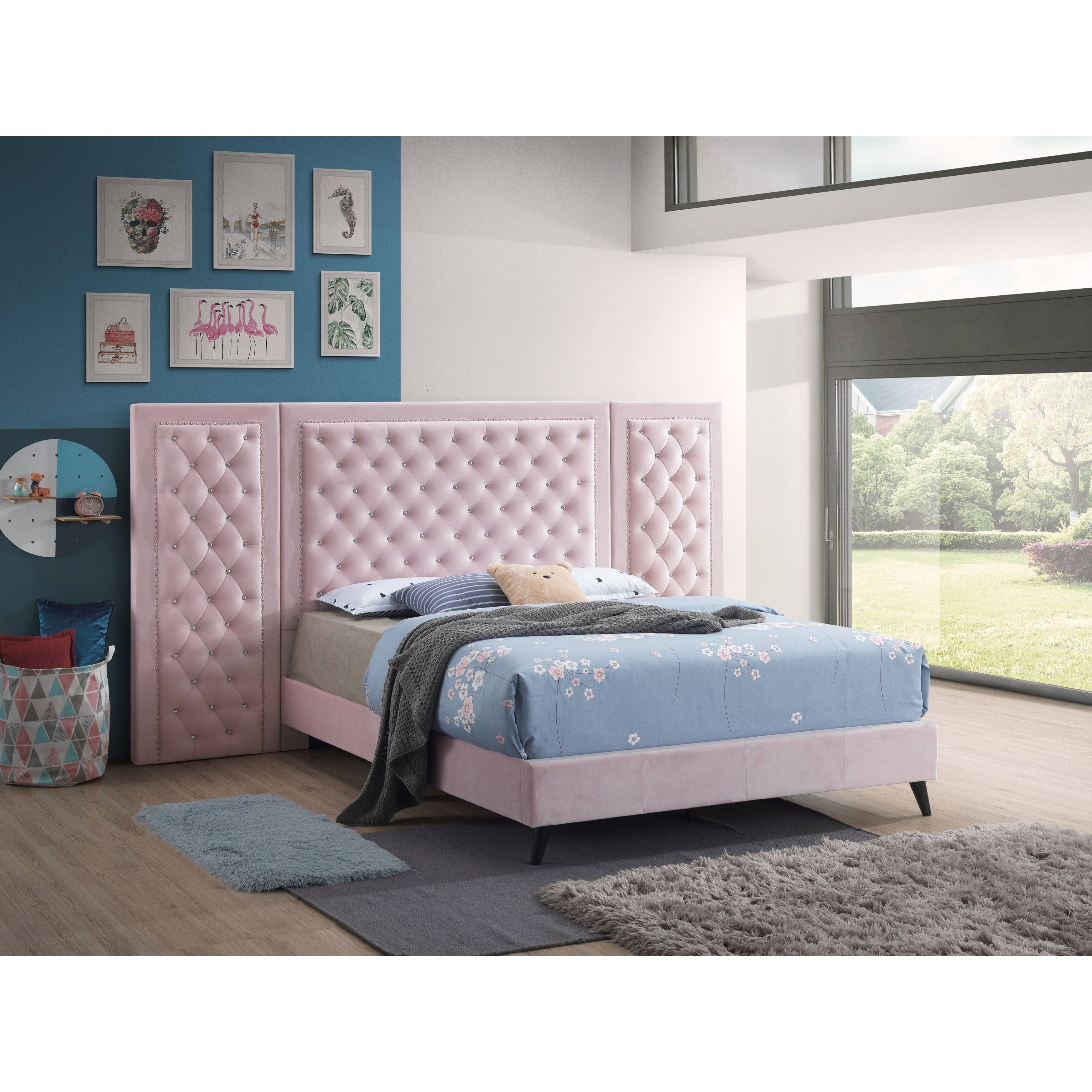 Navy Velvet Queen Side Panel B673005