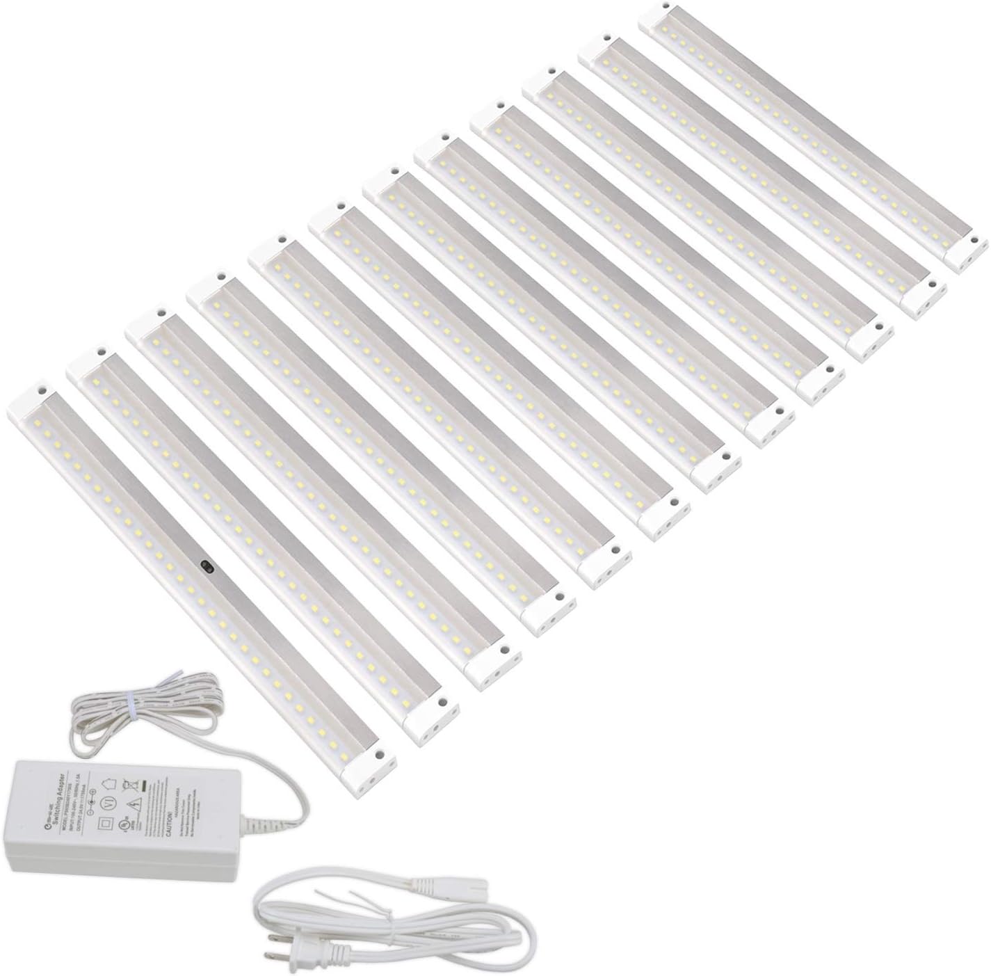 White Finish 12 Panels 12 inch LED Dimmable Under Cabinet Lighting Kit V211519