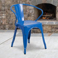 Blue Stacking Patio Dining Armchair W48205