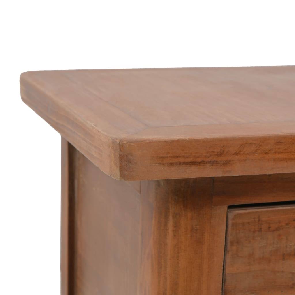Brown Solid Fir Wood Bedside Cabinet 40x29x68 cm F5003