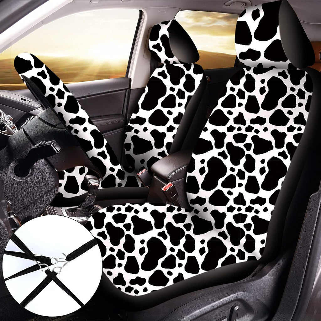 19 Pieces Cow Print Car Accessories Set Y830