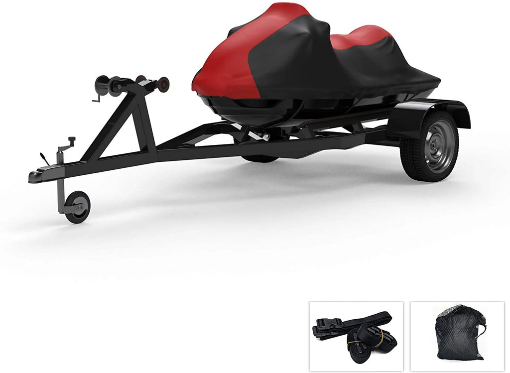 Red/Black Trailerable Jet Ski Cover with Storage Bag Y28464