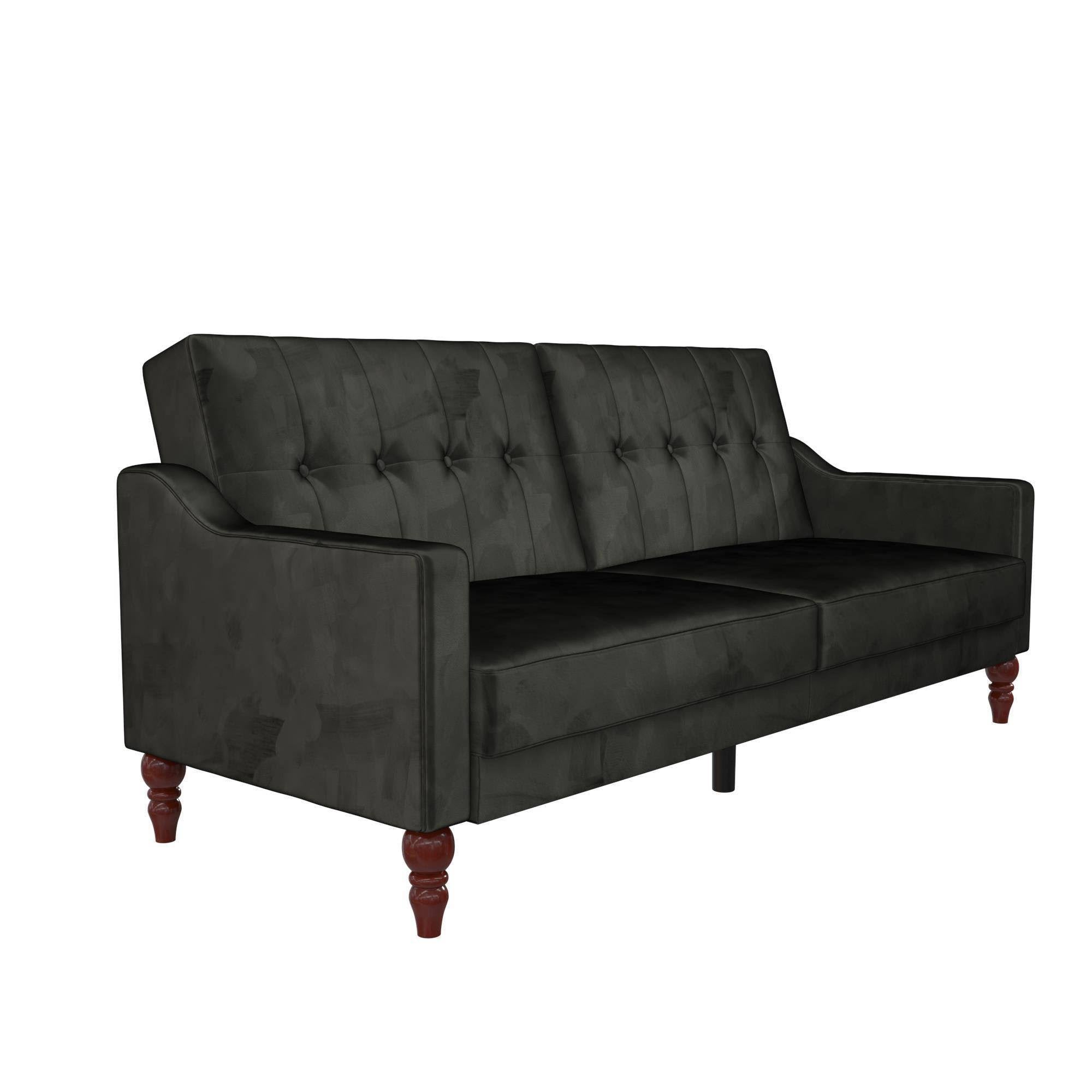 Black Coil Futon Convertible Sofa Bed S964