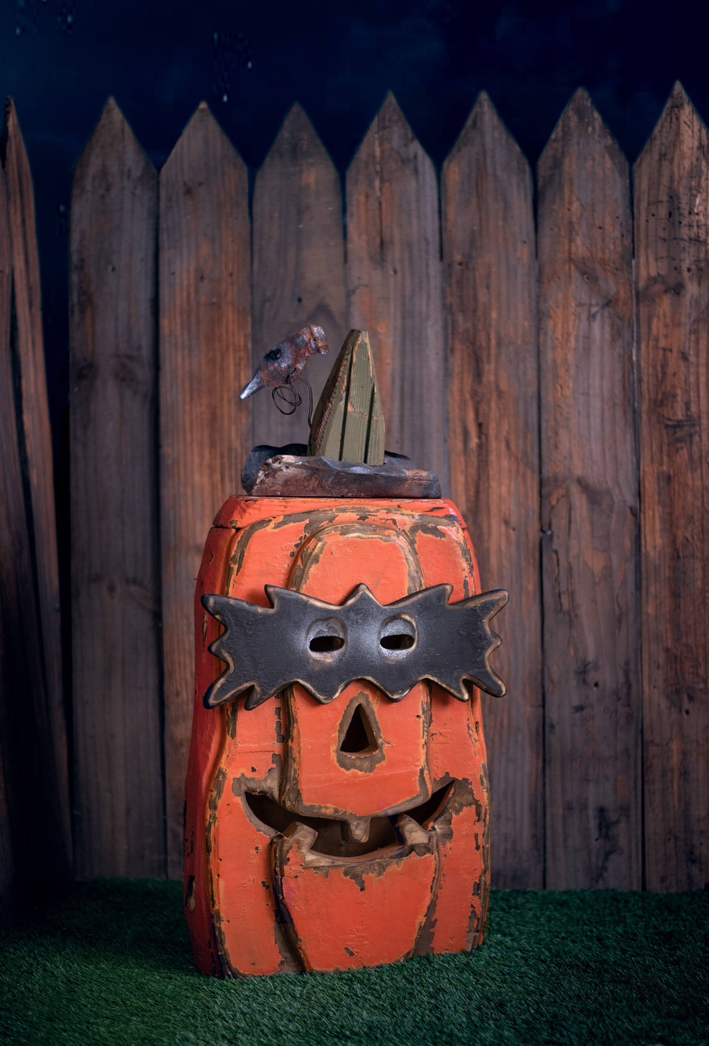 Orange Wooden Pumpkin R48266