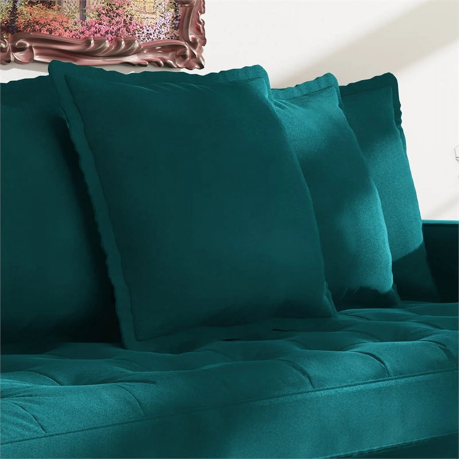 Teal Velvet Upholstered Sofa F628418