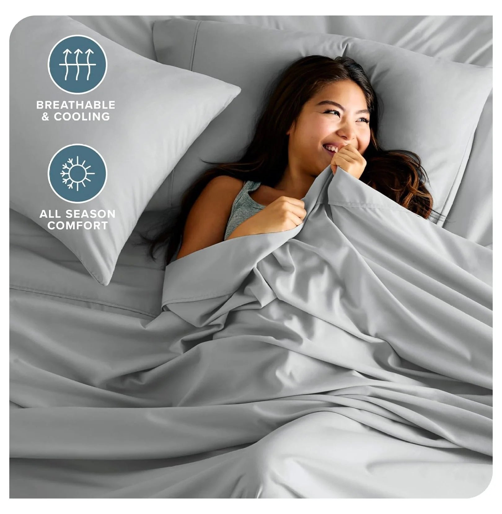 Full XL 4 Piece Microfiber Sheet Set, French Grey D76495