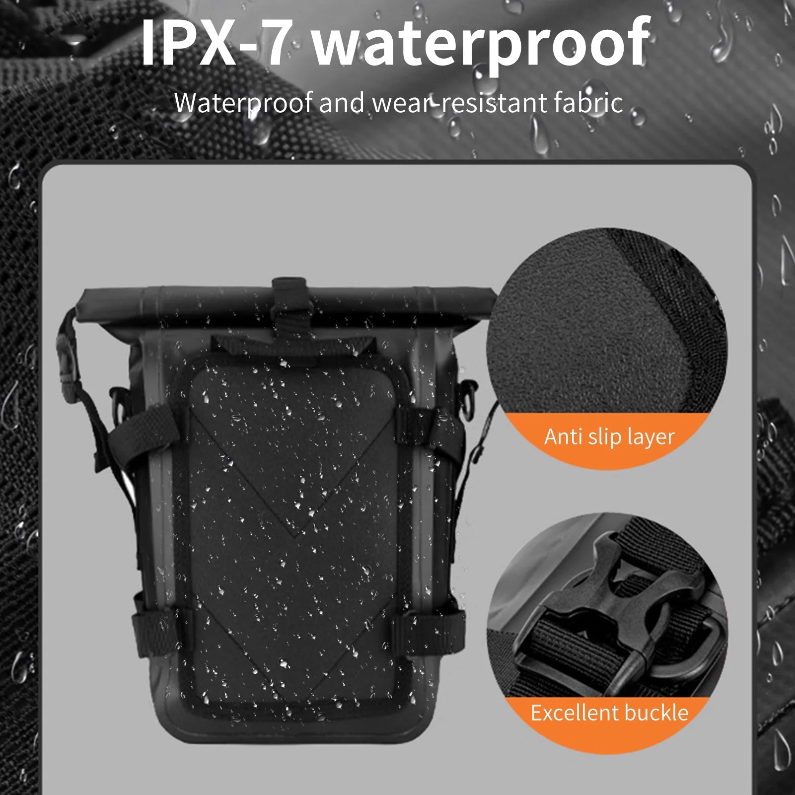 Waterproof Motorcycle Frame Bag, 8L Side Bag W21764
