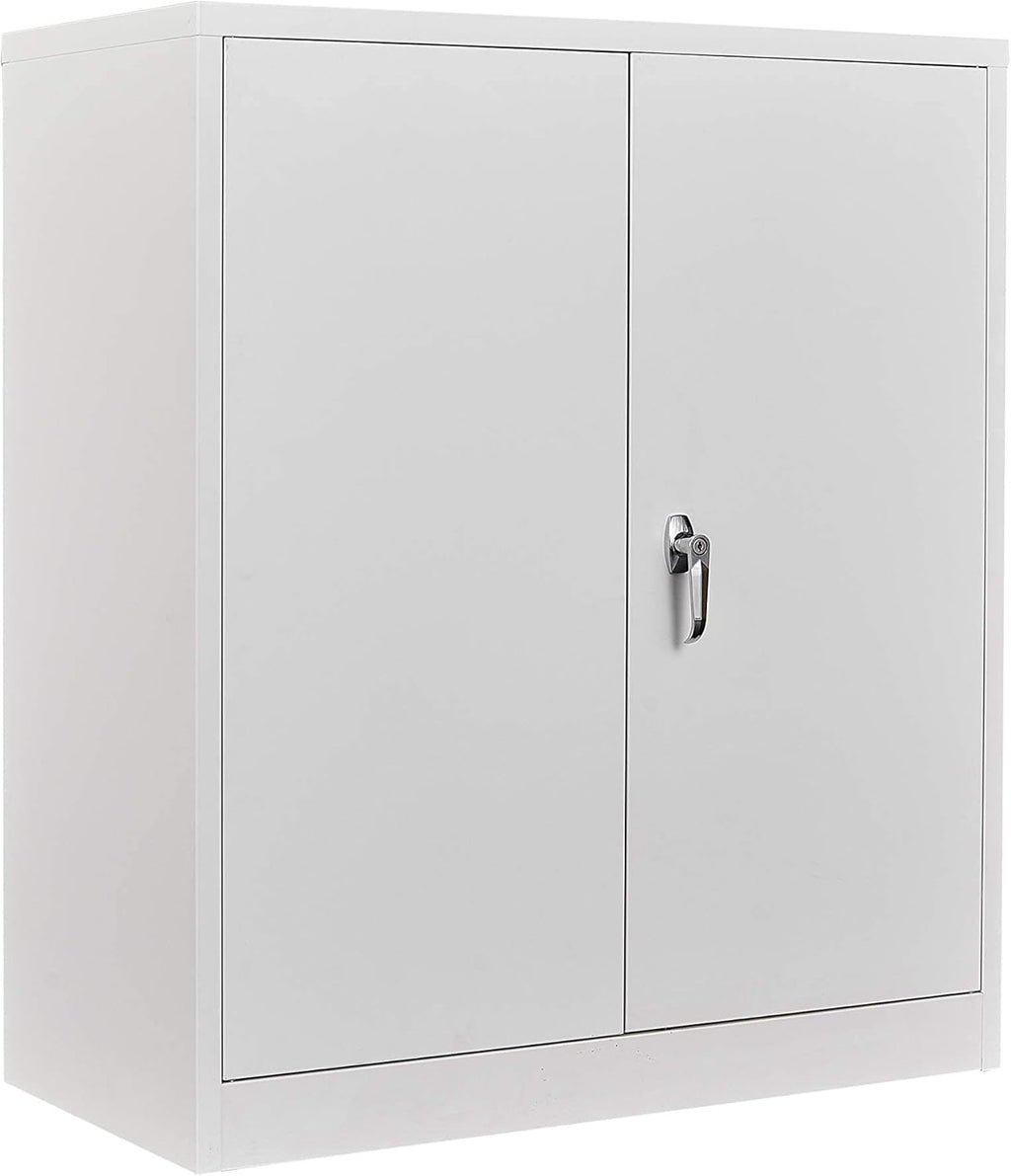 Metal Locker Storage Cabinets, 72" White Tall Steel Wardrobe with Hanging Rod, Shelves and Lockable Doors Q897841