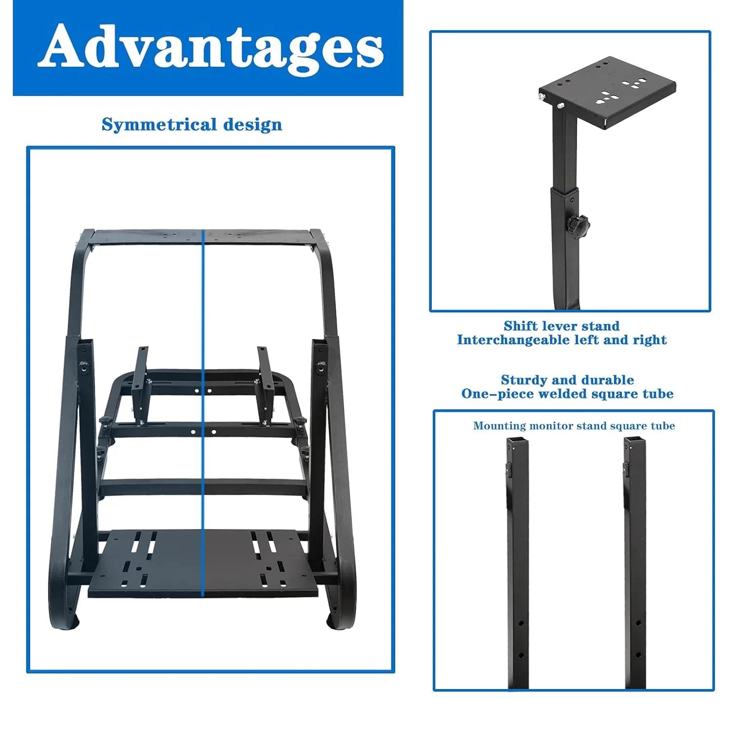 Racing Sim Cockpit Stand with TV Stand Mounting Holes F5736