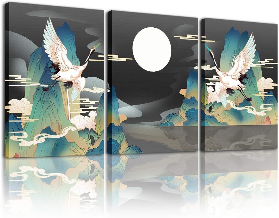 Black and White Mountain Abstract 3 Piece Canvas Wall Art J1435