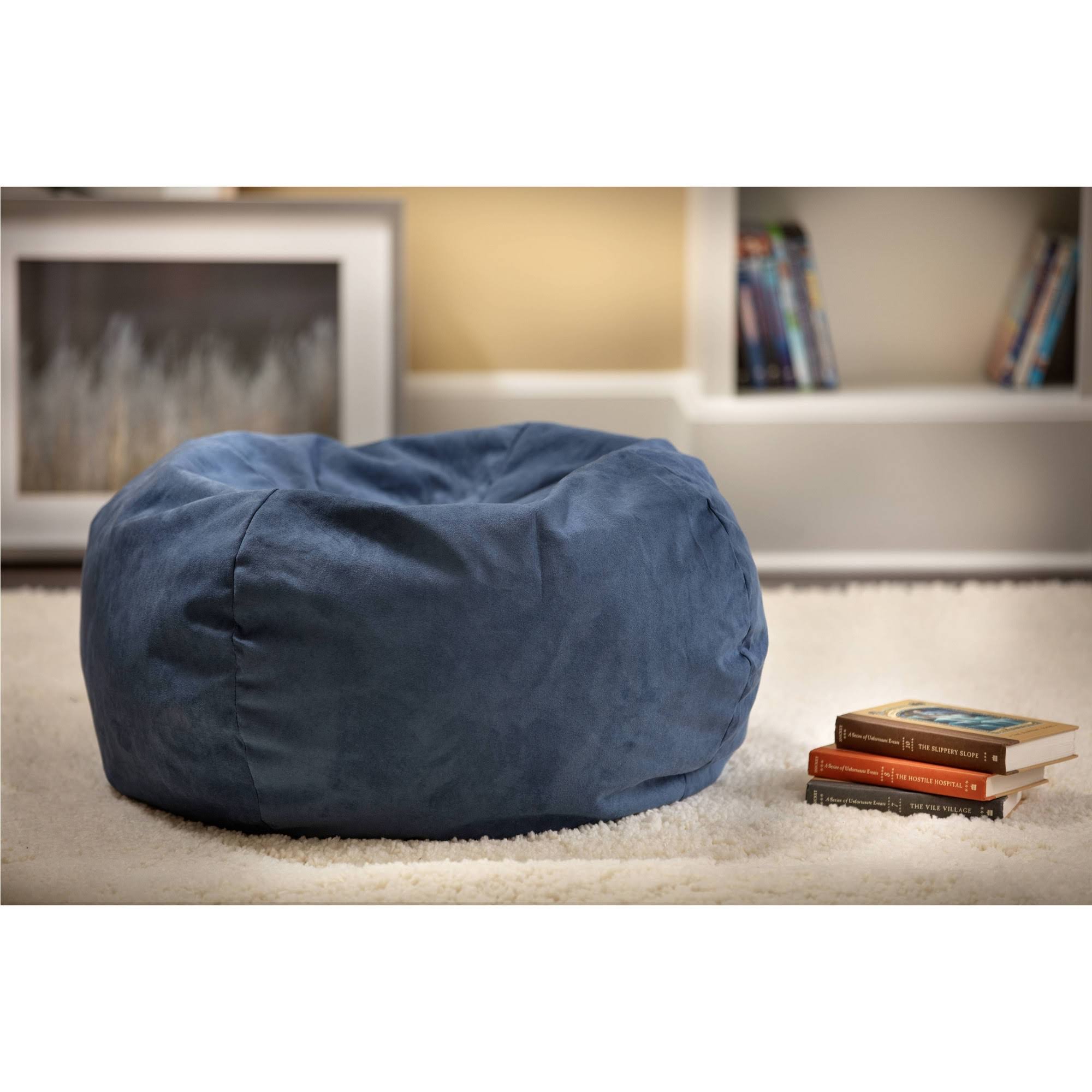 Blue Small Micro Suede Bean Bag Chair F361376