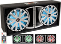 Dual 12-inch 1500W Loaded Ported Car Subwoofer with Multi-Color LED and Remote B232560