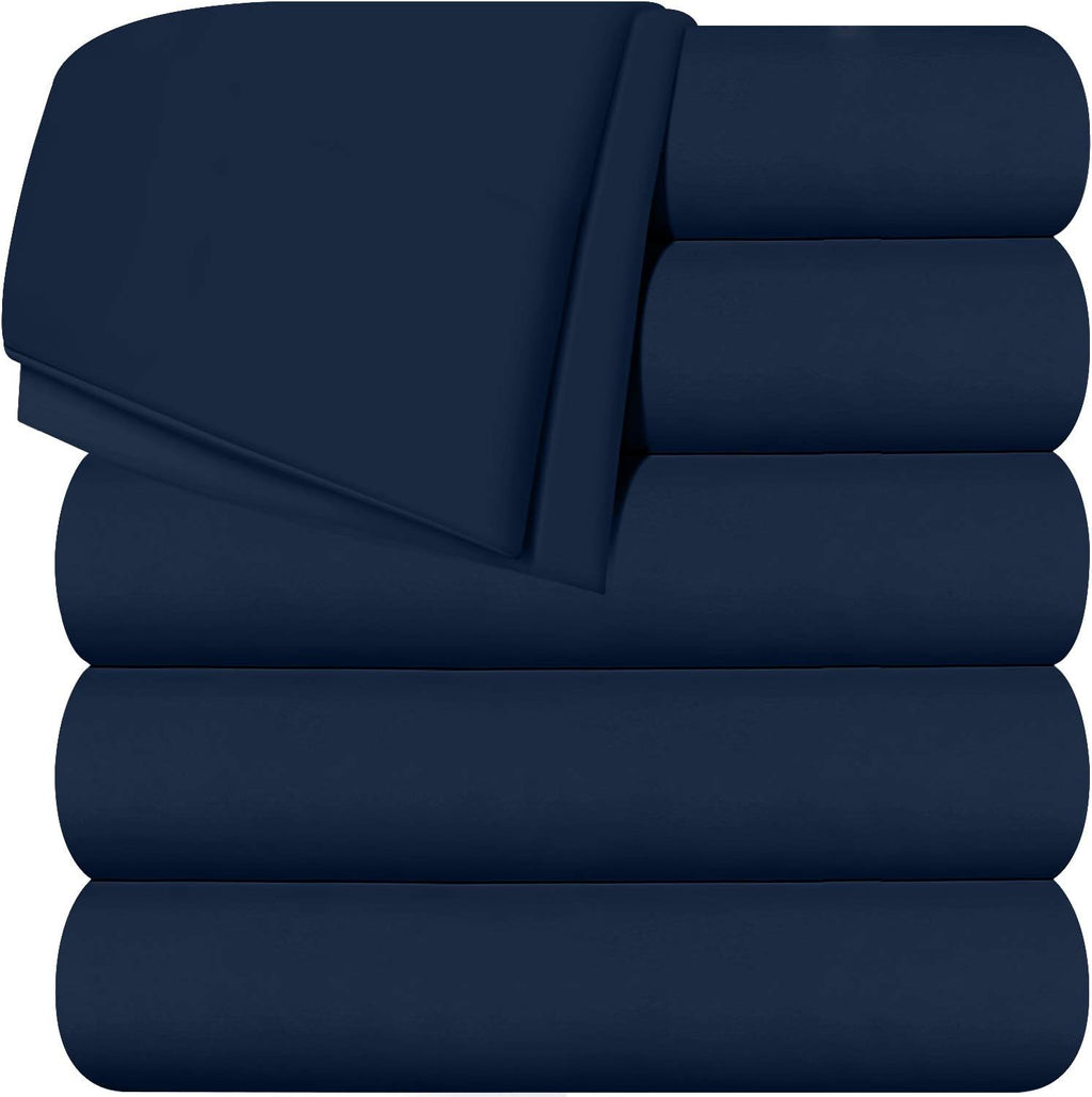 Twin White Pack of 6 Soft Brushed Microfiber Flat Sheets G47116