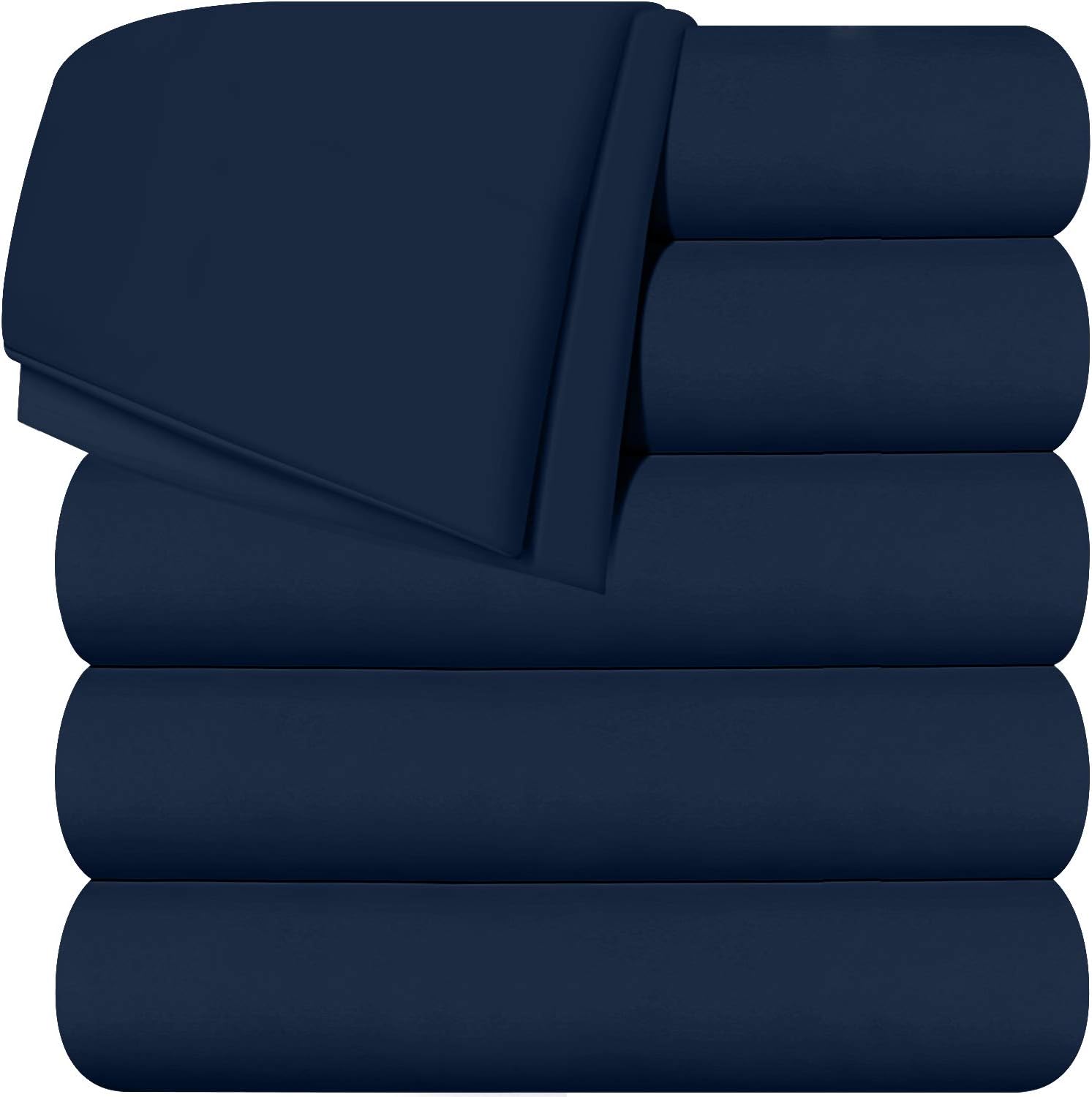 Twin White Pack of 6 Soft Brushed Microfiber Flat Sheets G47116
