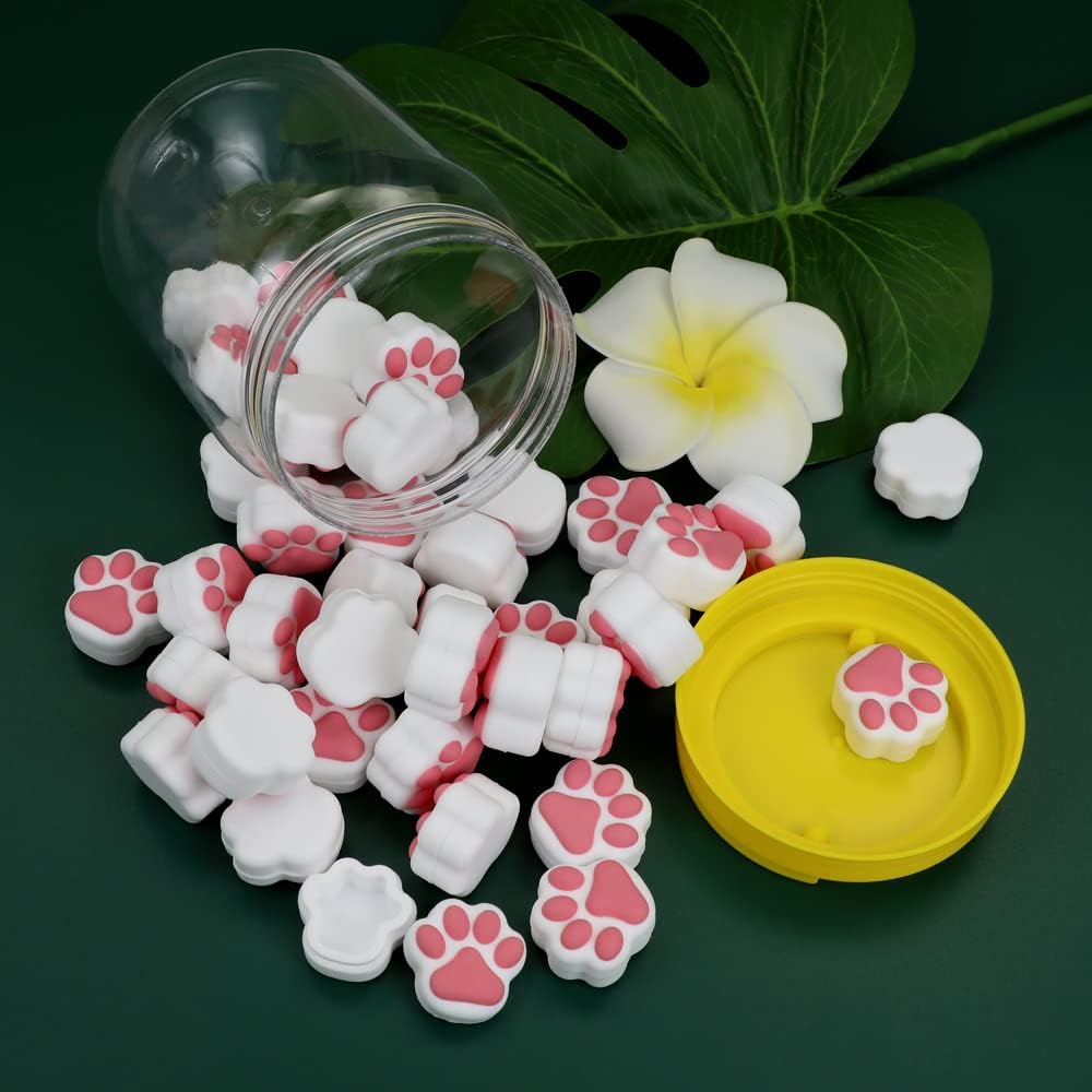 3ml Silicone Container For Wax Non-Stick Food Grade Cat Paw Small Silicone Jars Storage Containers (6) Pack of 2 K852