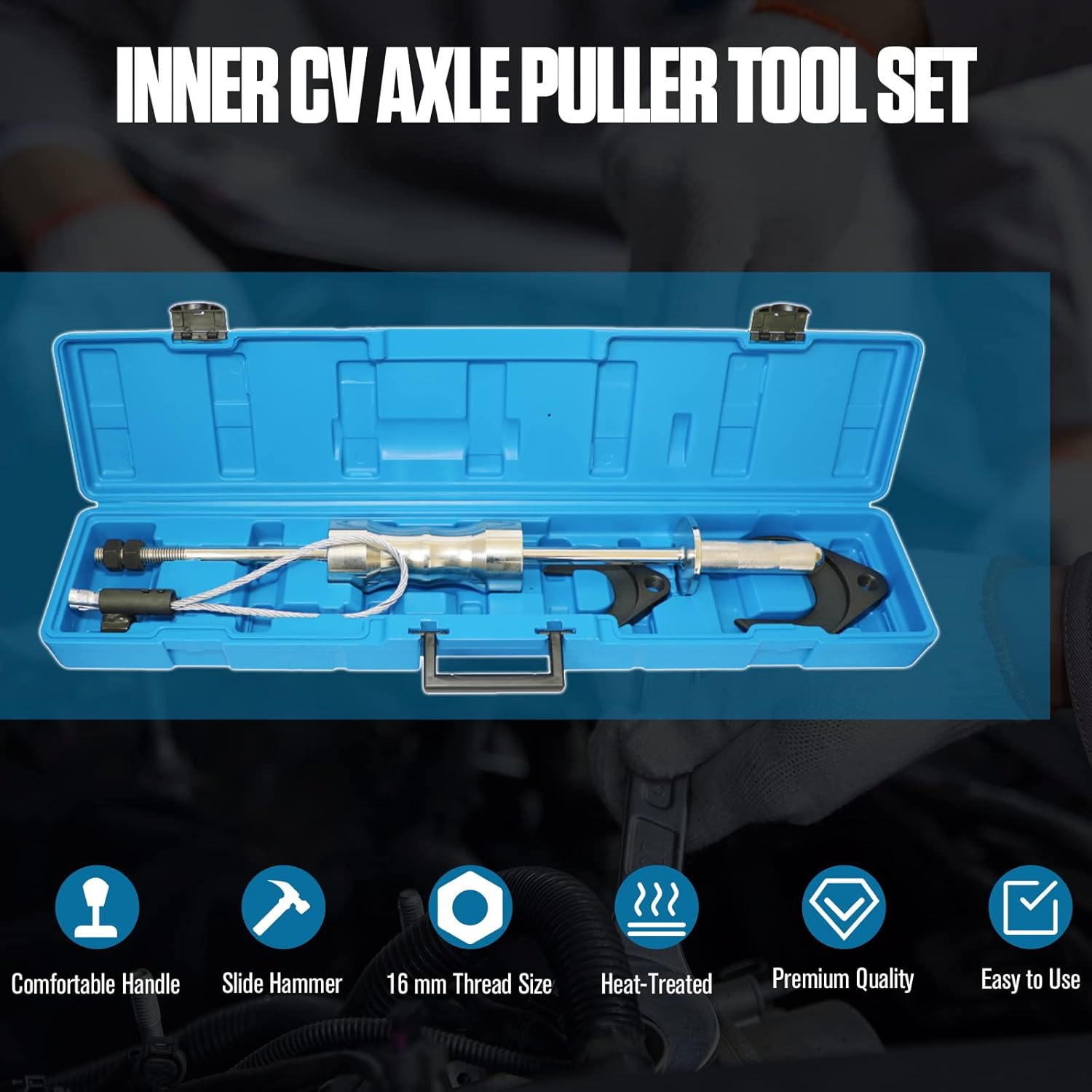 CV Axle Removal Tool Kit Slide Hammer with CV Joint Fork Adapter Attachments H687054