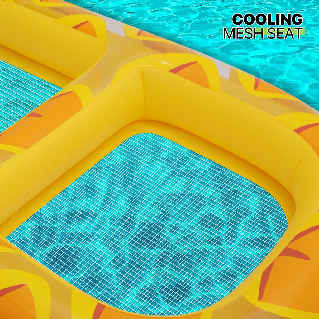 3-in-1 Pineapple Inflatable Pool Floats with Drink Holder, Yellow R104