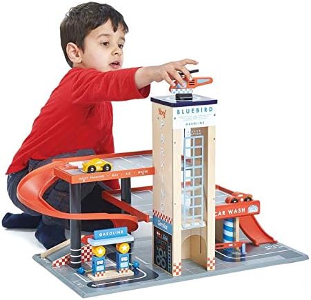 Blue Bird Service Station Wooden Garage and Service Station with Ramps Petrol Pumps and Car Wash Center A130848