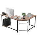 Oak L-Shaped Office Computer Desk F6131