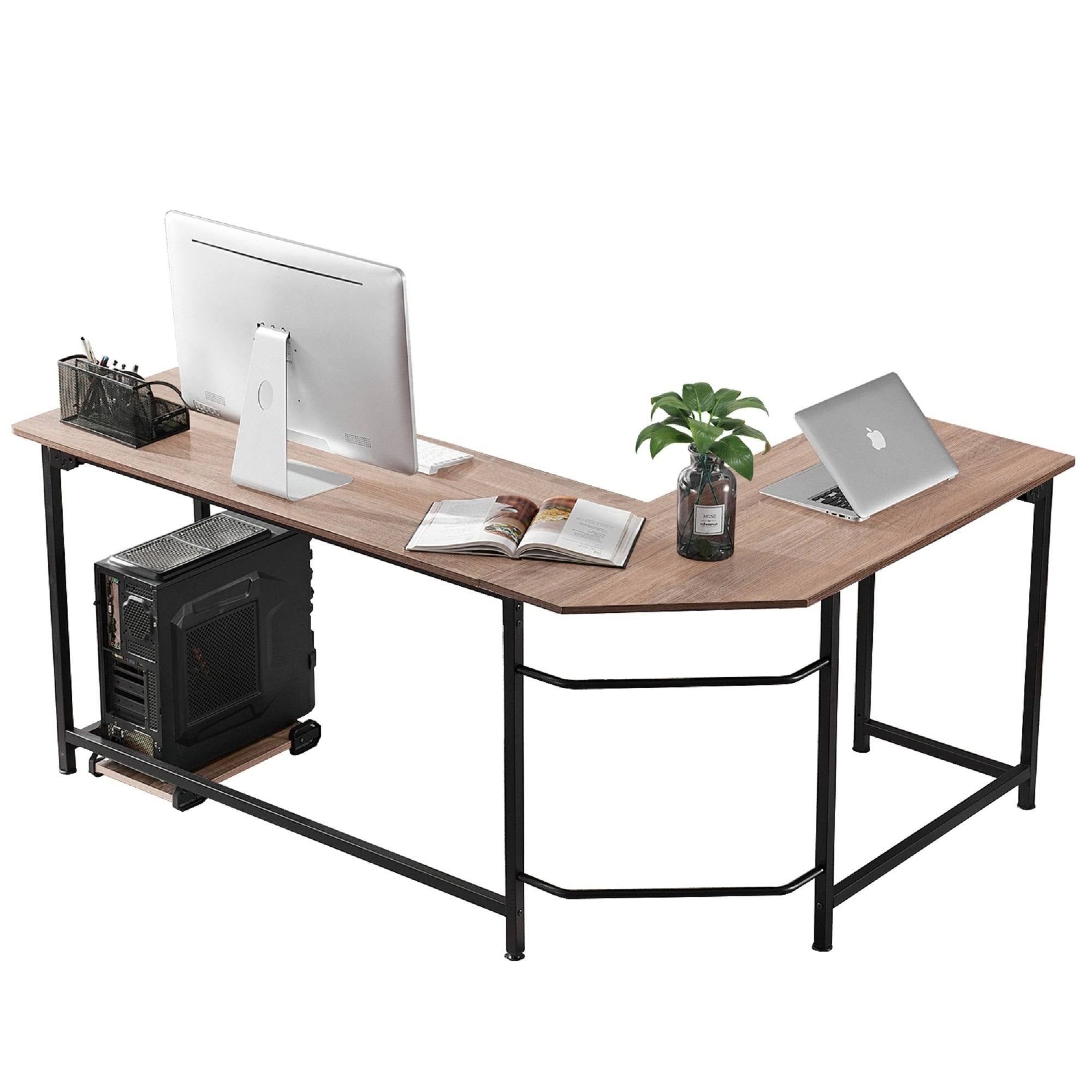 Oak L-Shaped Office Computer Desk F6131