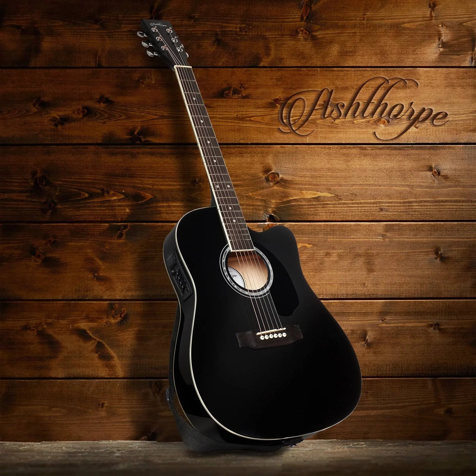Full-Size Cutaway Thinline Acoustic-Electric Guitar Package K48957