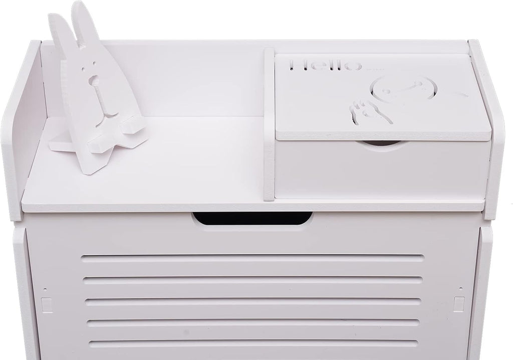 White 2 Tier Narrow Shoe Cabinet I588737