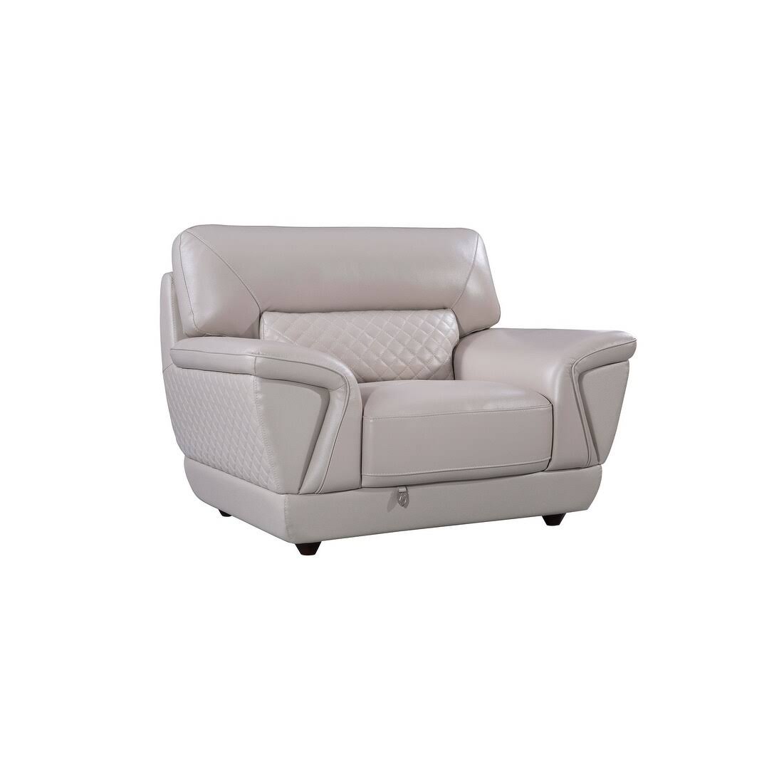 Grey Italian Leather Chair N93349