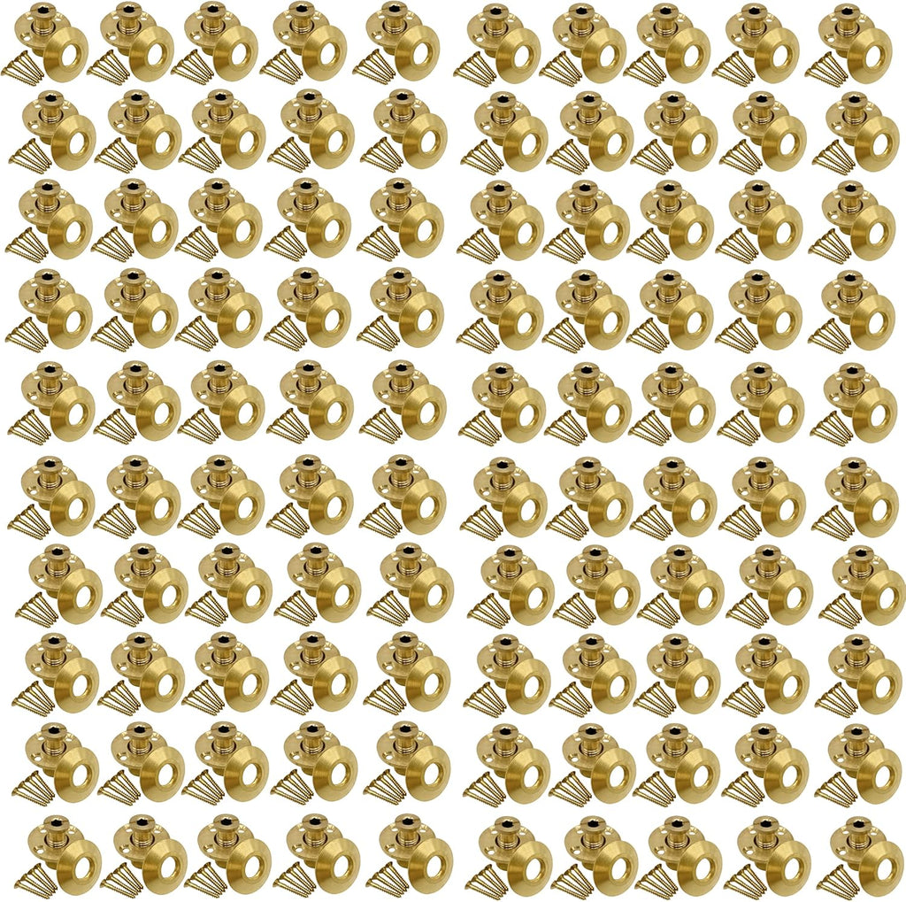 Brass Pool Safety Cover Anchor with Collar for Wood Decks - 25 Pack Z87432
