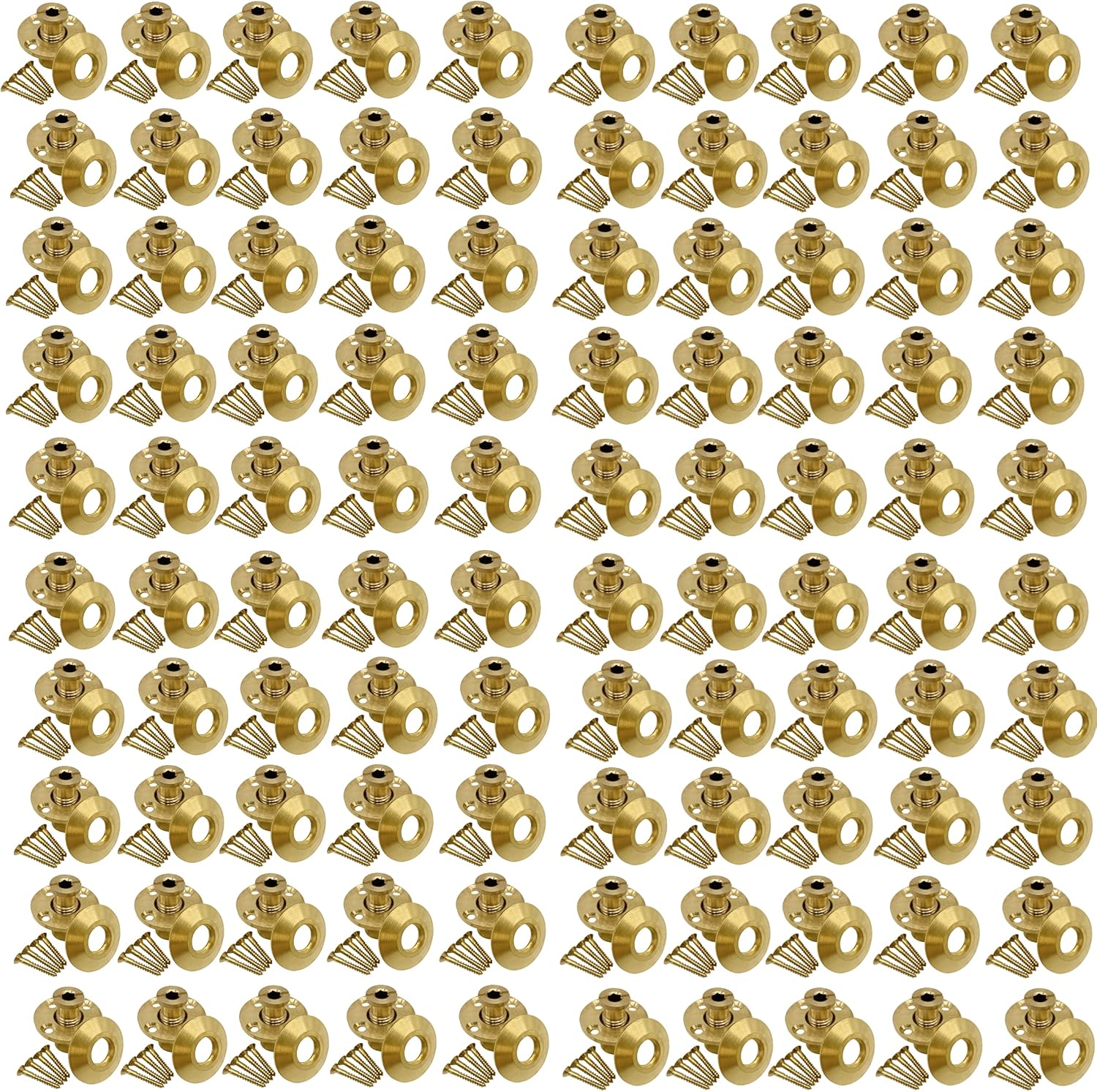 Brass Pool Safety Cover Anchor with Collar for Wood Decks - 25 Pack Z87432
