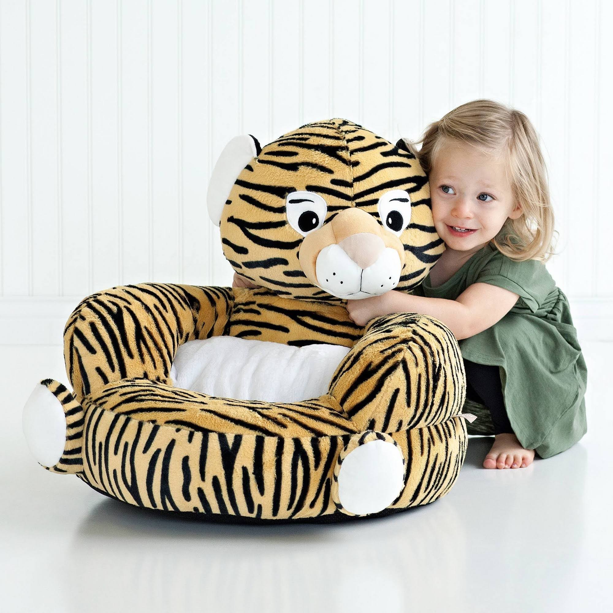 Orange Plush Tiger Character Chair R383094