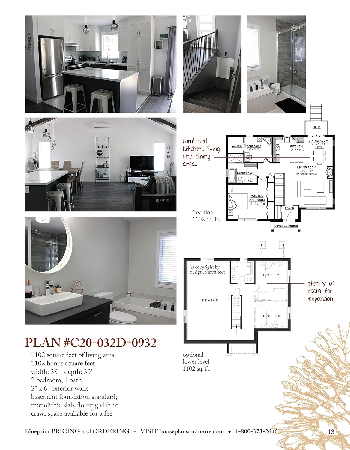 200+ Cottages, Cabins, A-Frames, Vacation Homes, Apartment Garages, Sheds & More Catalog of Plans I9455