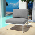White Gray Armless Outdoor Patio Aluminum Chair K9926