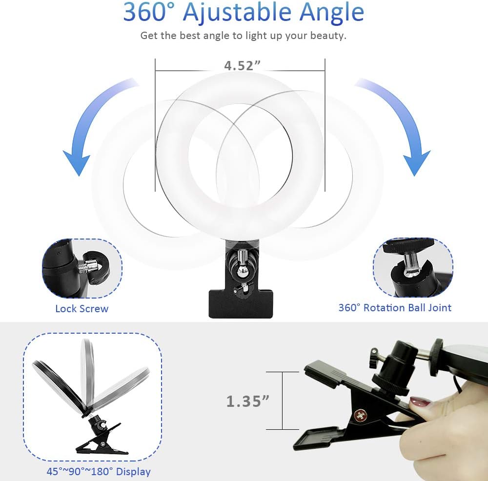 Video Conference Lighting Kit, Clip On Monitor Light, Pack of 2 B403979