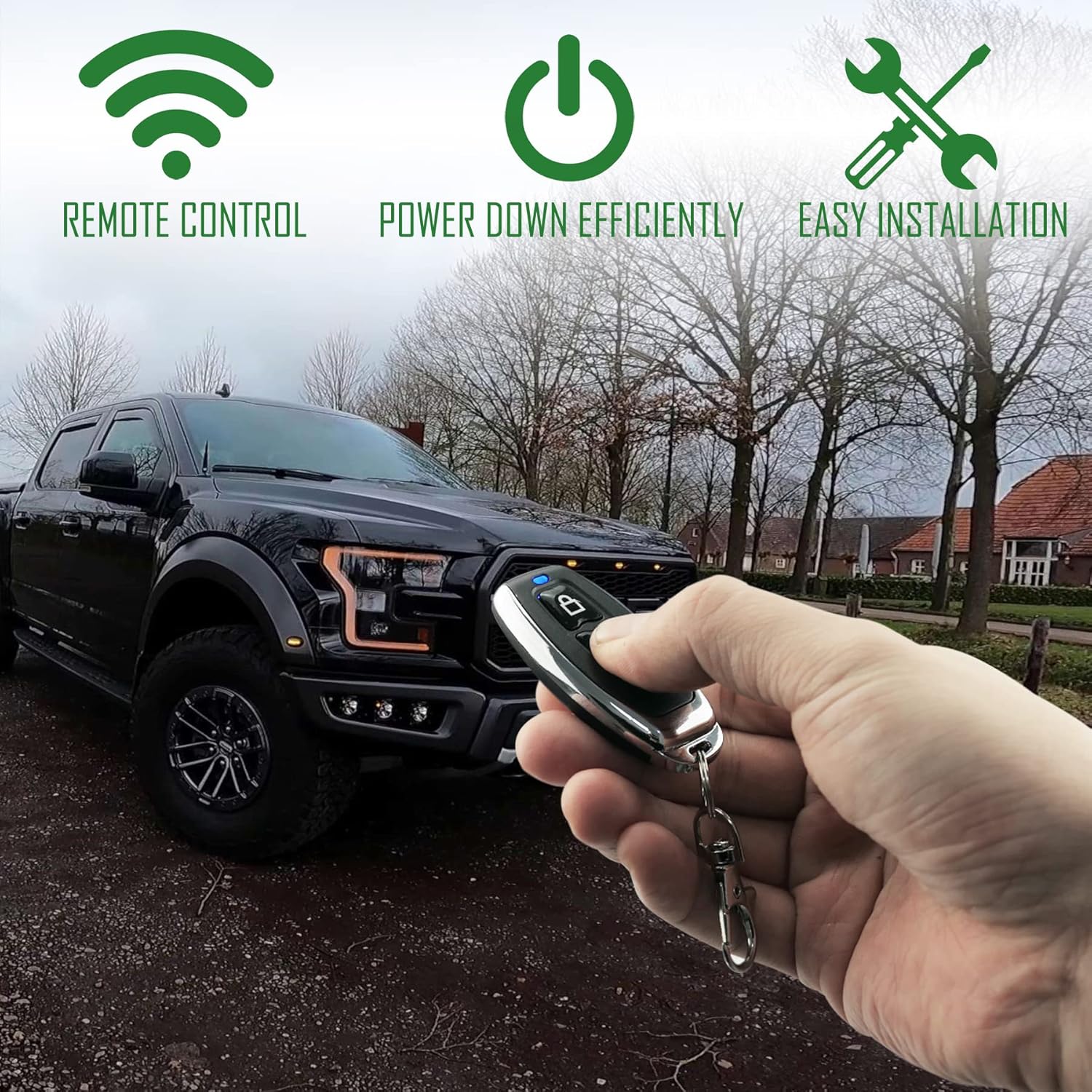 12V Battery Disconnect Switch with LED Digital Voltmeter Display Dual Wireless Control C283