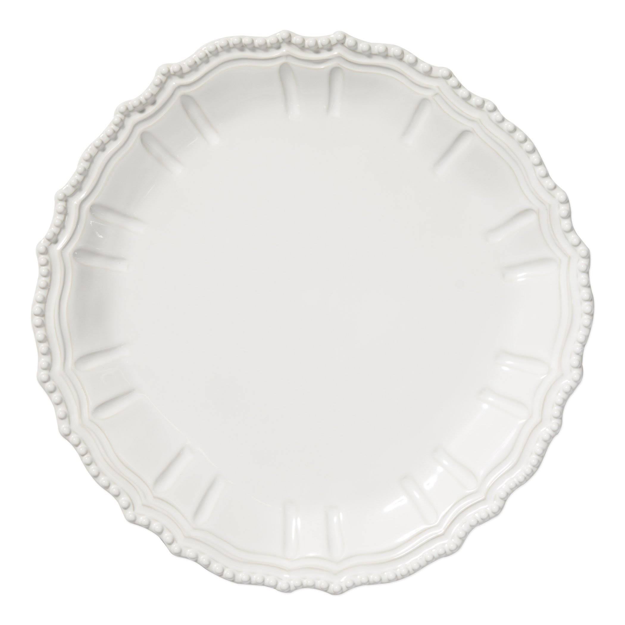 White Baroque Round Platter E8516
