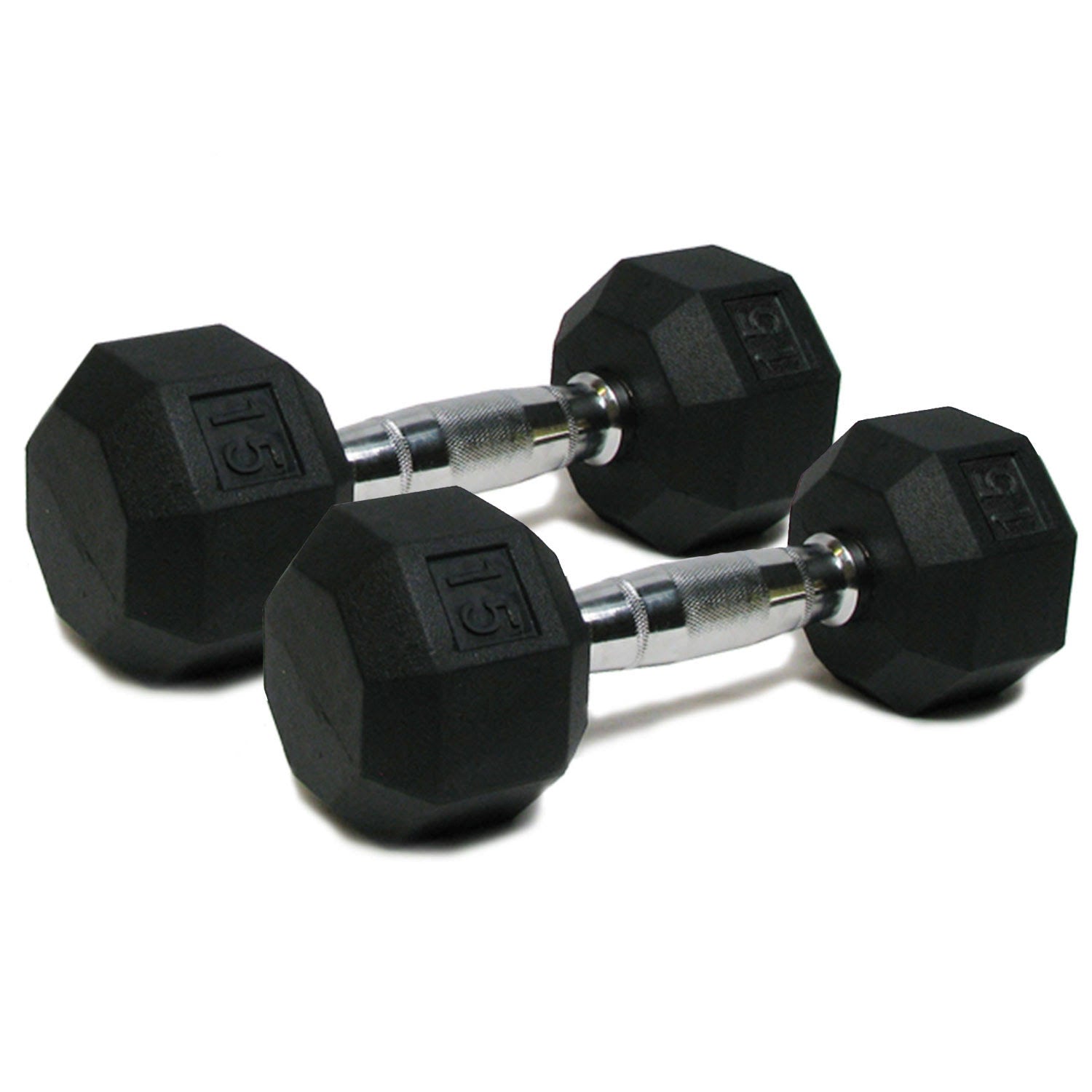 Deluxe Rubber Dumbbells 15-Pound (Pair) N649850