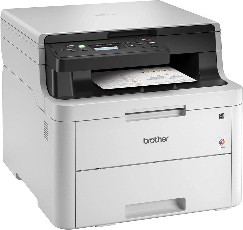 Compact Digital LED Color All-in-One Printer with Flatbed Copy & Scan, Wireless Duplex Printing, 25 ppm, 600x2400 dpi X42166