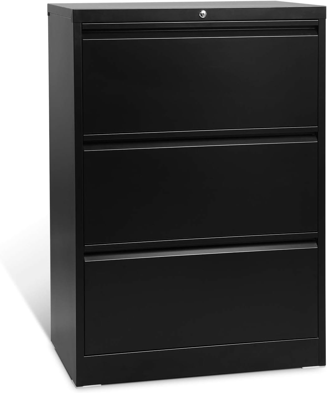 White 2 Drawer Lateral File Cabinet with Lock B4070