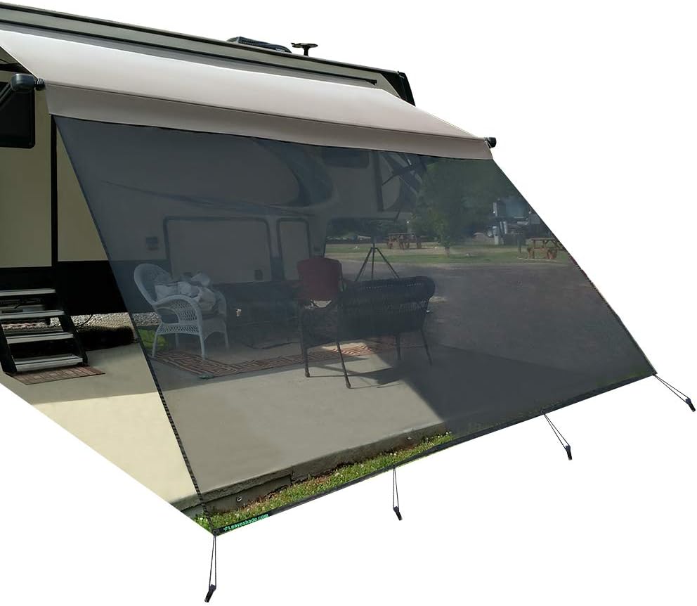 Black Mesh RV Awning Sunshade Screen C892217