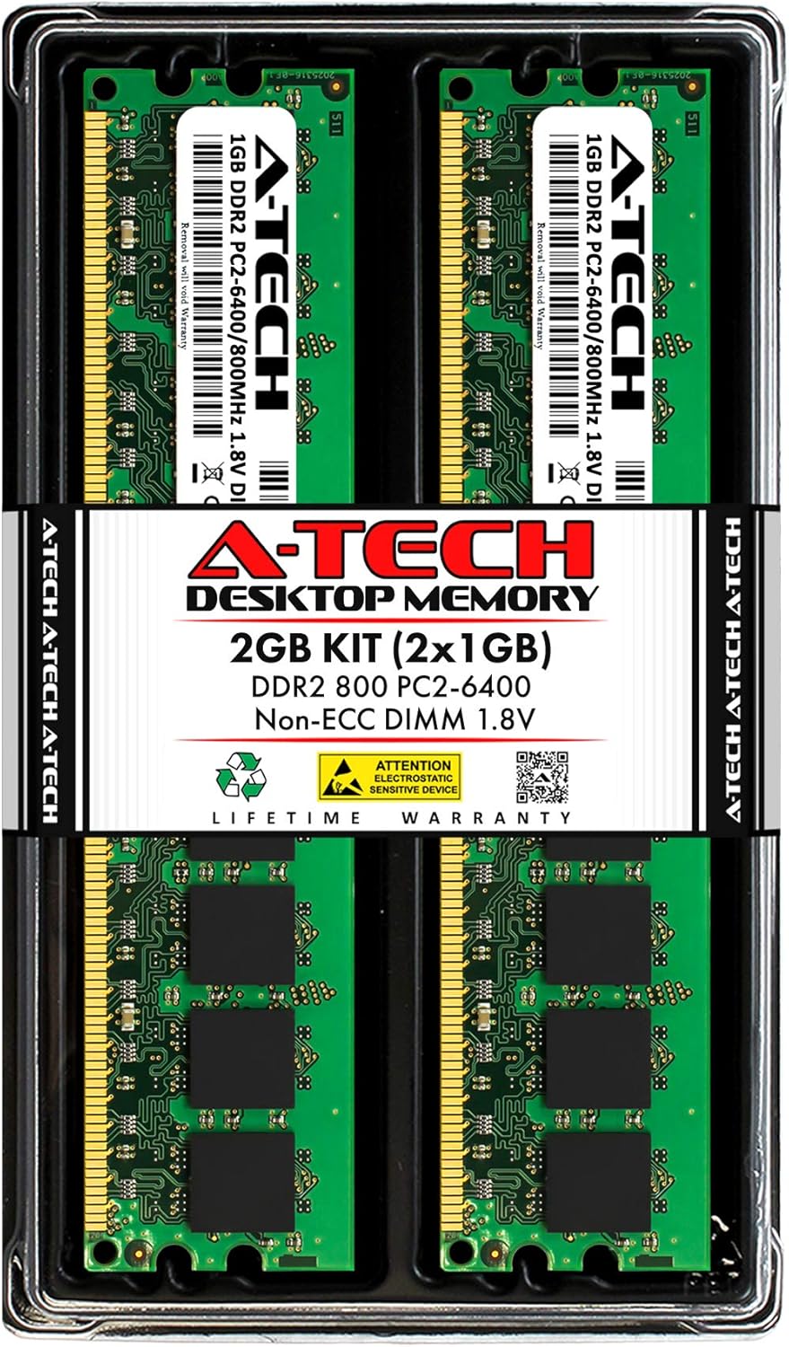 8GB (2x4GB) DDR2 667MHz DIMM PC2-5300 1.8V CL5 240-Pin Non-ECC UDIMM Desktop RAM Memory Upgrade Kit S201