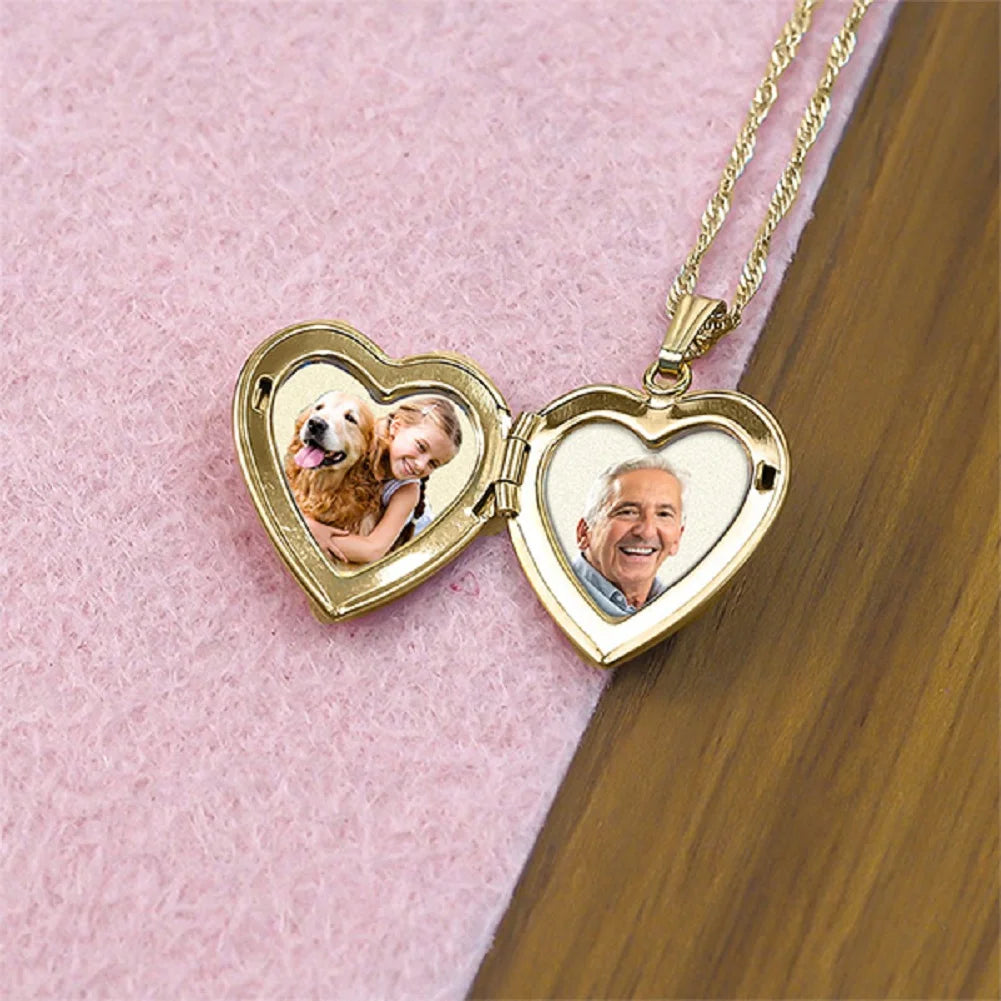 Solid 14K Yellow Gold Sweetheart Locket Necklace Pendants N112