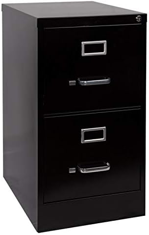 2 Drawer Black Metal Vertical File Cabinet D79006